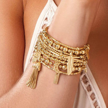ChloBo Small Ball Feather Bracelet - Gold