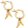 ChloBo Double Feather Hoop Earrings - Gold