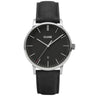 Cluse Aravis Silver/Black Leather Watch