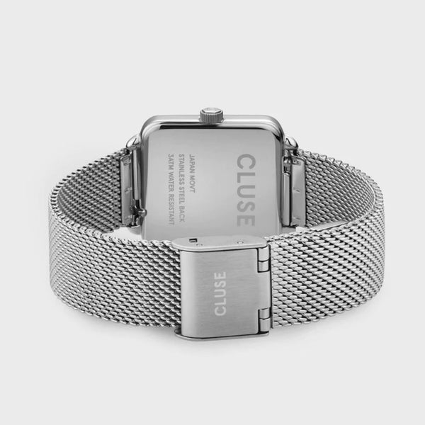 Cluse La Tetragone Silver Mesh Square Watch