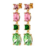 Dyrberg Kern Cornelia Gold Statement Earrings - Rose Green