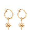 ChloBo Lucky Star Hoop Earrings - Gold