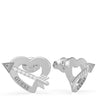 Guess Across My Heart Silver Stud Earrings