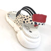 Jose Saenz Monochrome Dalmatian Spot Print Leather Sandals