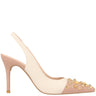 Lodi Sation Studded Sling Back Stiletto Shoes - Nude Pink