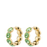 Pilgrim Callie Gold Green Crystal Hoop Earrings