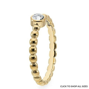 Qudo Matino Deluxe Gold Ring - Clear Crystal