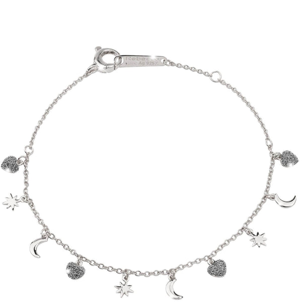 Rebecca Jolie Star & Moon Silver Bracelet – Bejeweled At Soul
