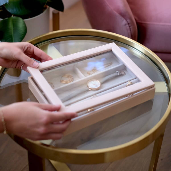 Stackers Classic Jewellery Box (Glass Lid) Blush Pink