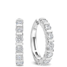 Ti Sento Silver Tennis Hoop Earrings - 25mm