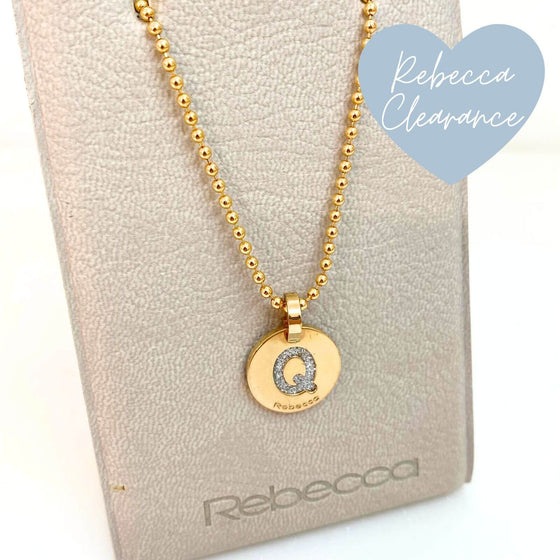 Rebecca Necklace & Glam Initial Q