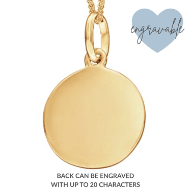 BeJeweled Bespoke Gold Disc Pendant 12mm