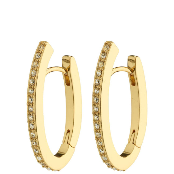 Pilgrim Anaya Gold Sparkly Oval Hoop Earrings