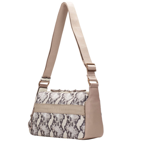 Hispanitas Taupe & Python Sporty Crossbody Bag