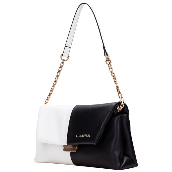 Hispanitas Black & White Chain Strap Bag