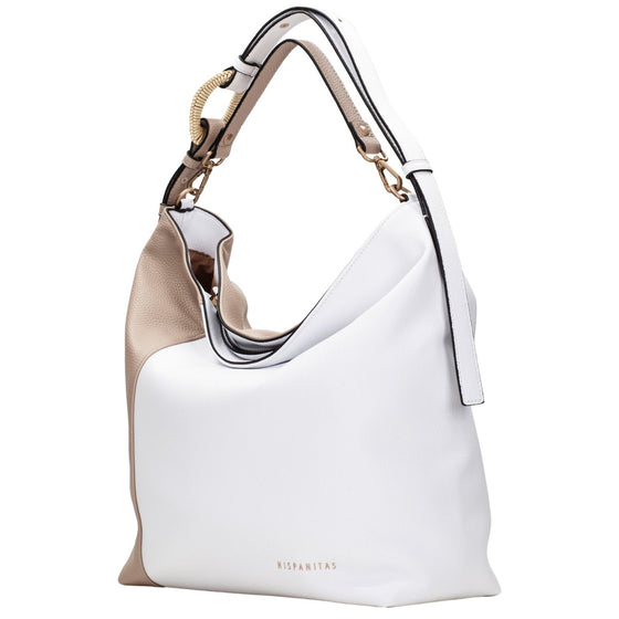 Hispanitas Latte & White Hobo Shoulder Bag