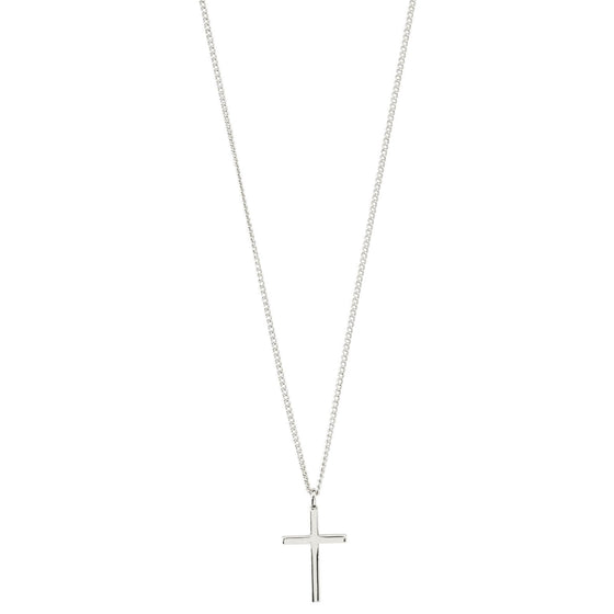 Pilgrim Daisy Silver Simple Cross Necklace