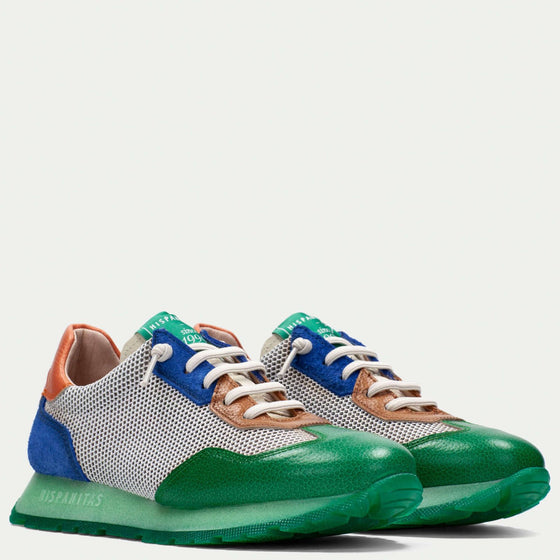 Hispanitas Green Leather Sporty Sneakers