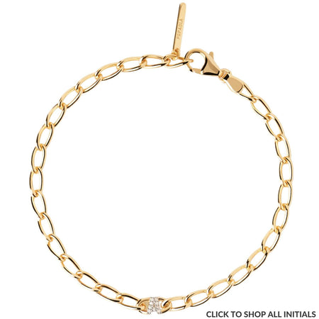 PDPAOLA Letter Gold Chain Bracelet