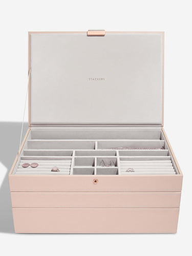 Stackers Supersize Jewellery Box (Set) - Blush Pink (Rose Gold Hardware)
