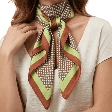 Pistachio & Brown Pattern Neck Scarf