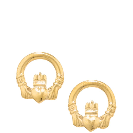 9ct Gold Classic Claddagh Stud Earrings