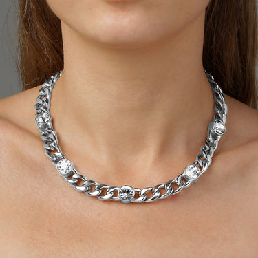 Dyrberg Kern Angelina Silver Chunky Curb Chain Necklace