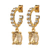 Dyrberg Kern Barbara Gold Hoop Charm Earrings - Golden