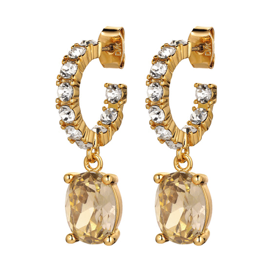 Dyrberg Kern Barbara Gold Hoop Charm Earrings - Golden