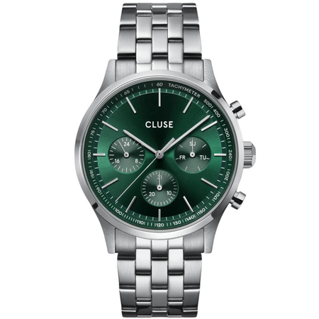 Cluse Antheor Multifunction Steel Watch - Green