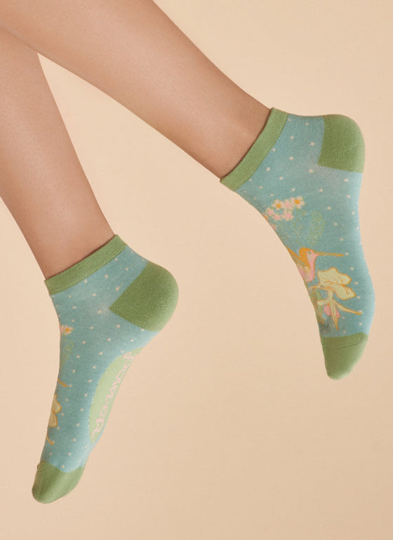 Powder Hummingbird Trainer Socks