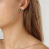 Dyrberg Kern Gigi Gold Stud Earrings - Emerald Green