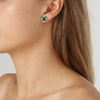 Dyrberg Kern Gigi Silver Stud Earrings - Emerald Green