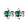 Dyrberg Kern Gigi Silver Stud Earrings - Emerald Green