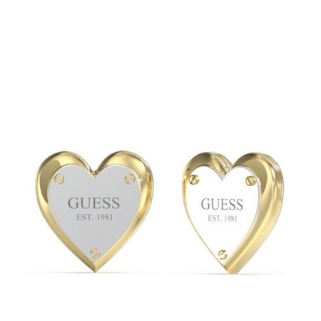 Guess All you need is Love Two Tone Heart Earrings