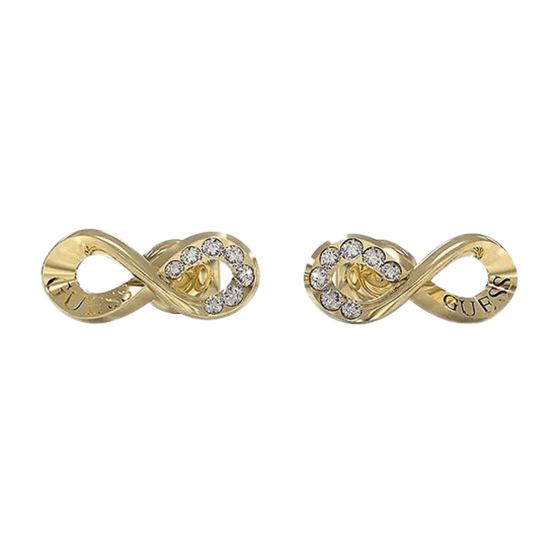 Guess Endless Dream Gold Infinity Stud Earrings