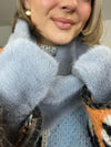 Faux Fur Gloves & Snood Set - Grey