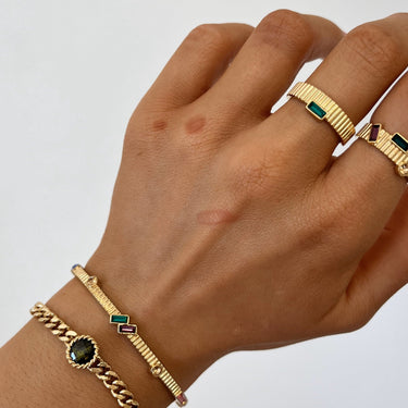 Rebecca Judith Gold Jewelled Bangle