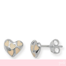 Heart-shaped earrings with a pink and white background