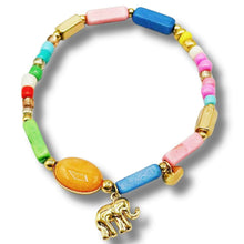 LADIES BEADED BRACELET WITH ELEPHANT CHARM