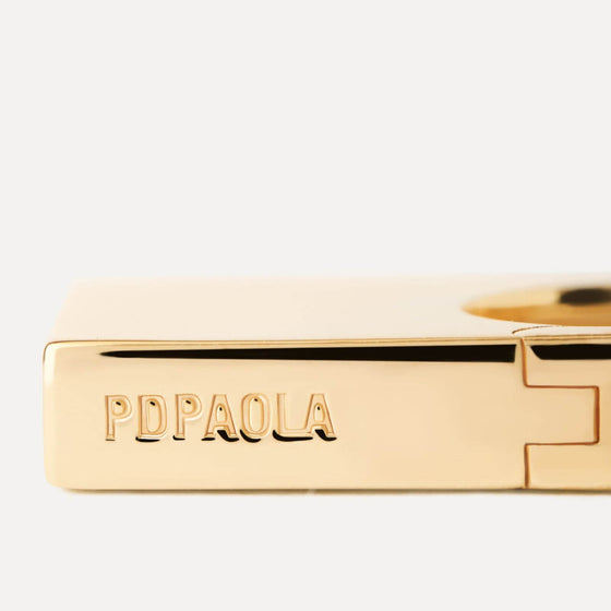 PDPAOLA Gold Chicago Hoop Earrings