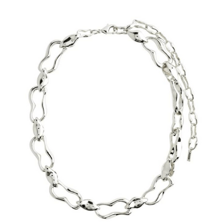 Pilgrim Wave Silver Chunky Link Necklace