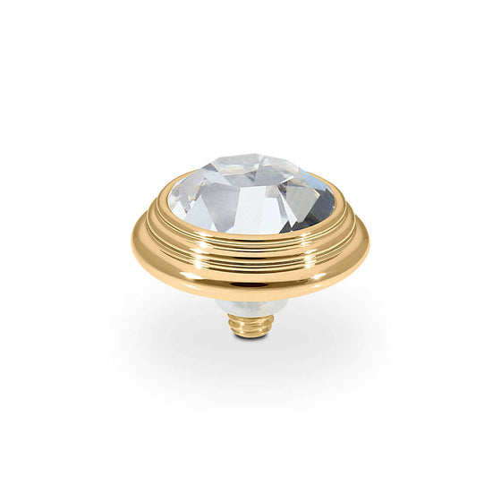 Qudo Oroli 13mm Gold Topper - Clear Crystal