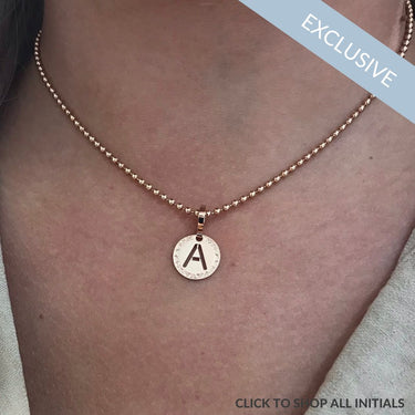 Rebecca My World Rose Gold Small Initial Charm & Chain Exclusive