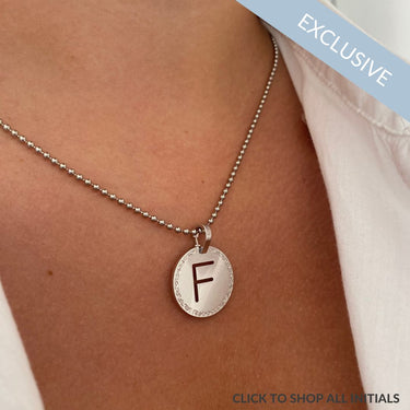 Rebecca My World Silver Large Initial Charm & Chain Exclusive