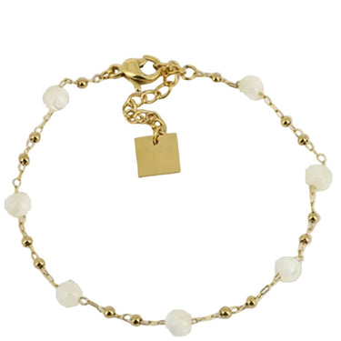 ZAG Zoe Gold White Bead Bracelet