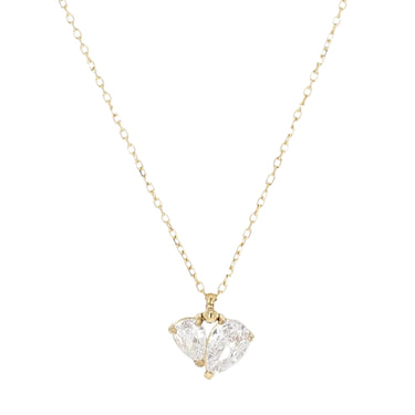 ZAG Isaure Gold Double Peardrop Crystal Necklace
