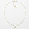 Gold necklace with a star pendant on a white background