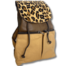ladies brown and beige leather backpack