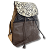 ladies dark leather backpack